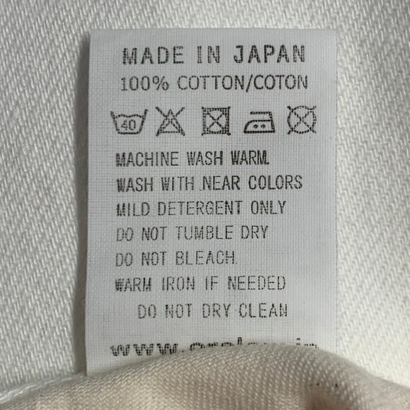 ORSLOW Size XL White Twill Cotton Slim Fit 5 Pocket Jeans - Picture 6 of 6